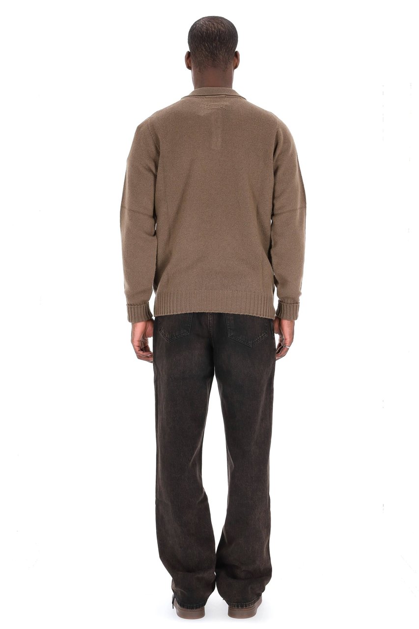 Drumohr Lambswool Knit Polo-Shirt Bruin
