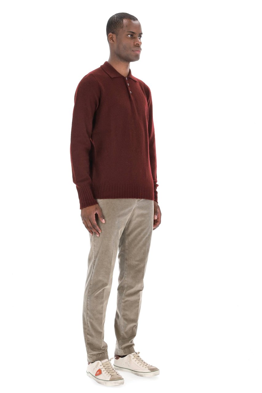 Drumohr Lambswool Knit Polo-Shirt Zwart