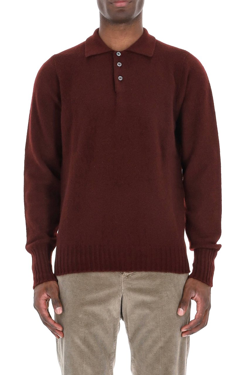Drumohr Lambswool Knit Polo-Shirt Zwart