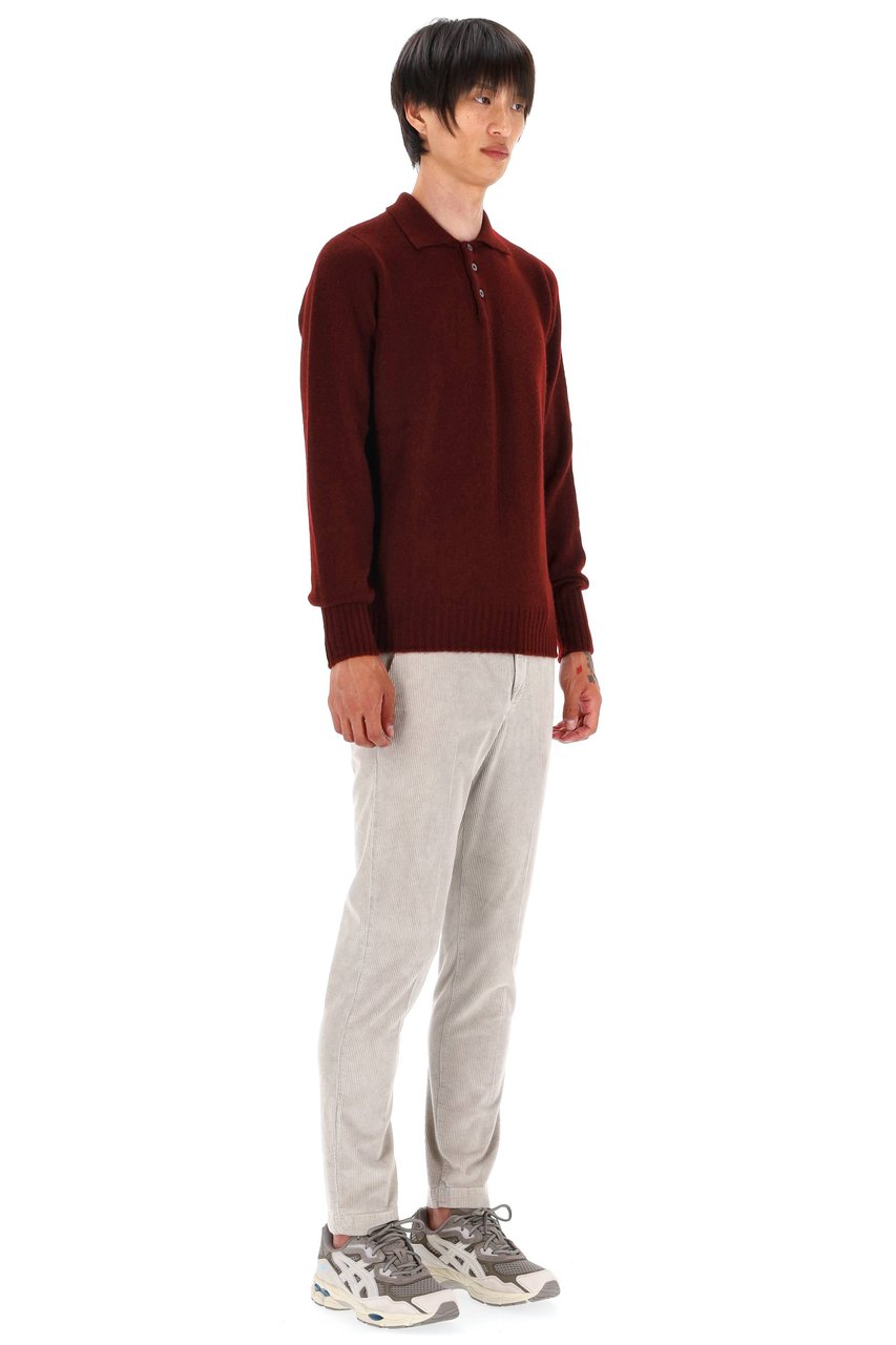 Drumohr Lambswool Knit Polo-Shirt Zwart