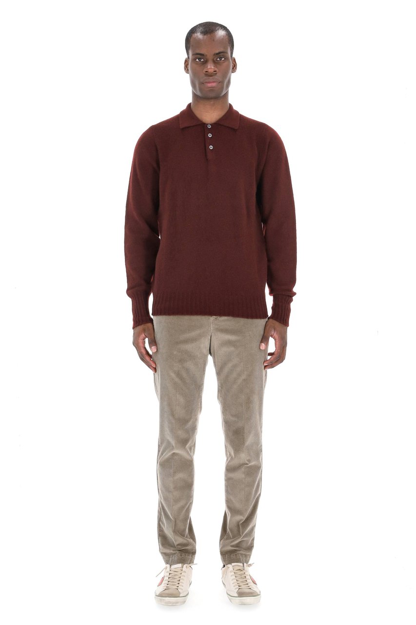 Drumohr Lambswool Knit Polo-Shirt Zwart