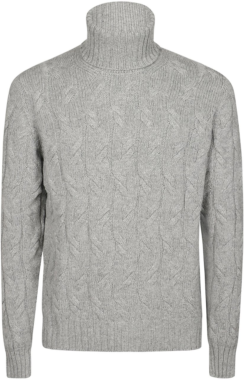 Drumohr Treccia Turtleneck Grey Grijs
