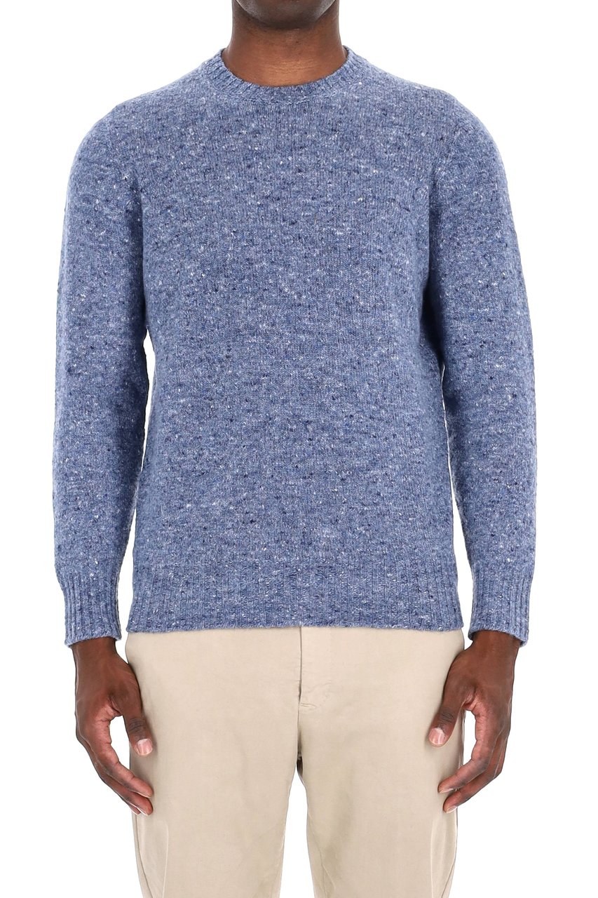 Drumohr Sale Pepe Wool-Cashmere Crewneck Sweater Blauw