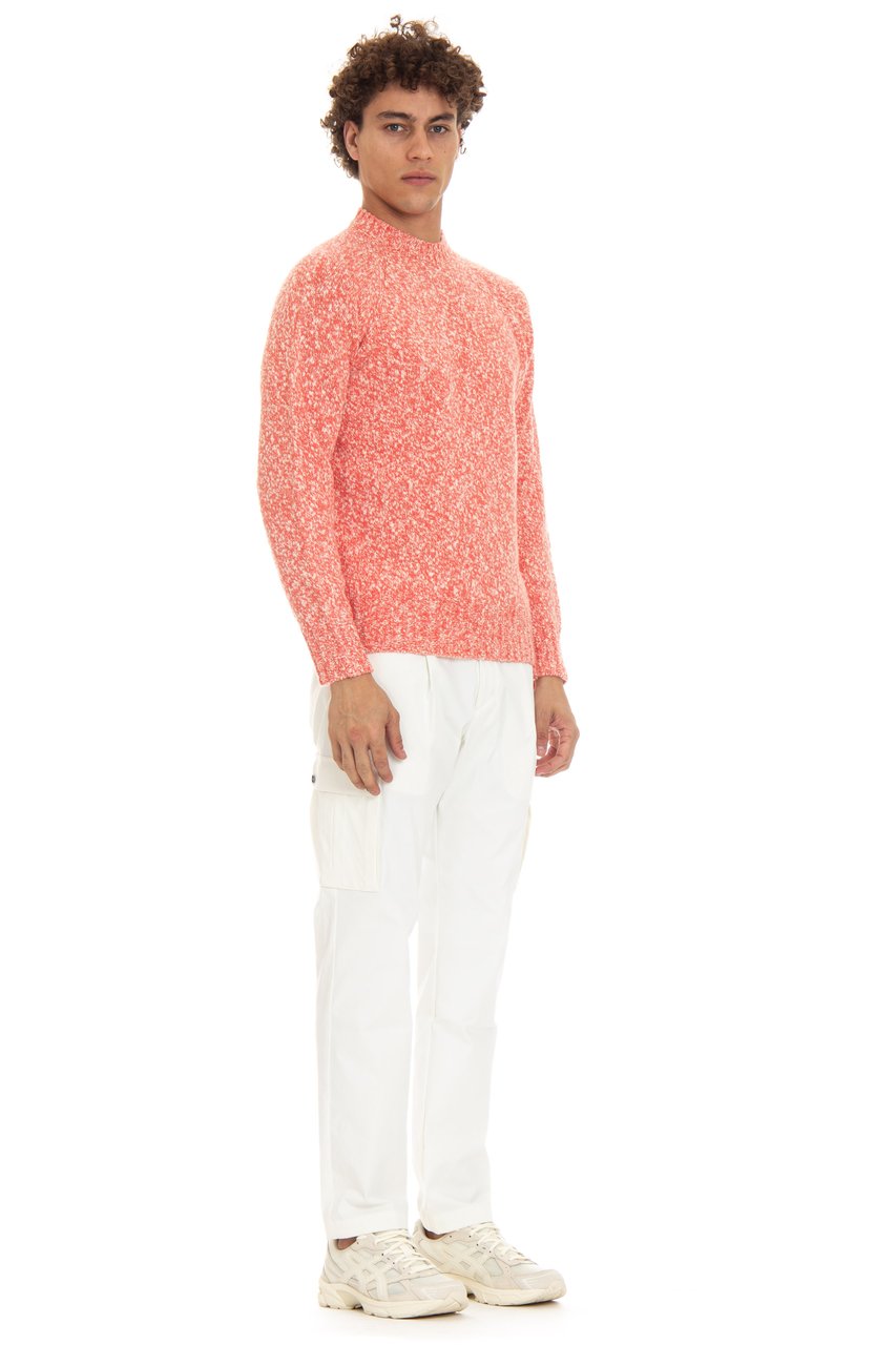 Drumohr Moulinè Wool Crewneck Sweater Oranje