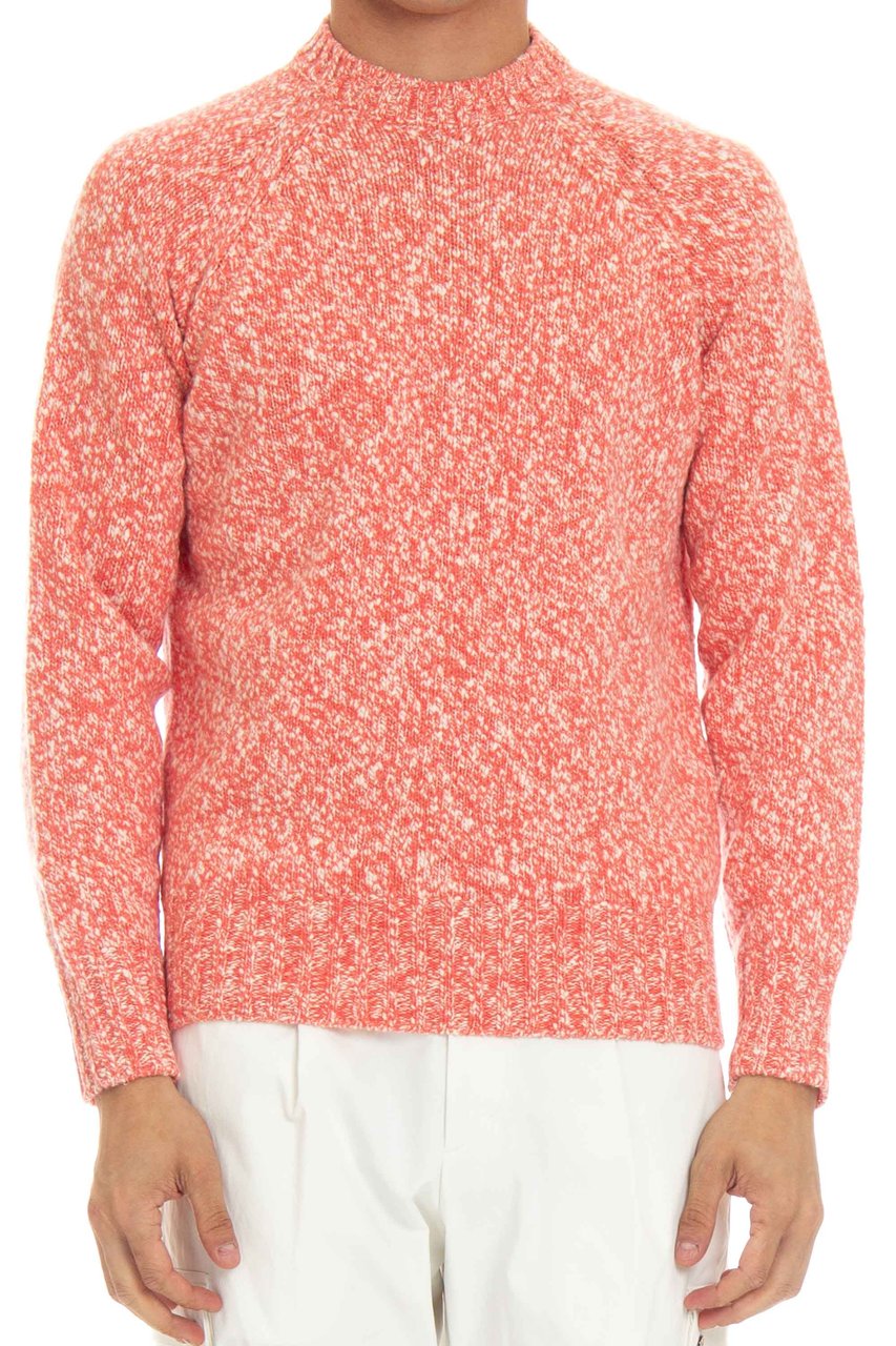 Drumohr Moulinè Wool Crewneck Sweater Oranje