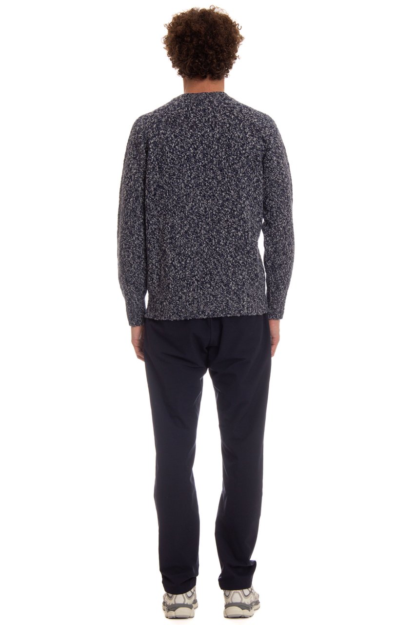 Drumohr V-Neck Wool Mouliné Sweater Zwart