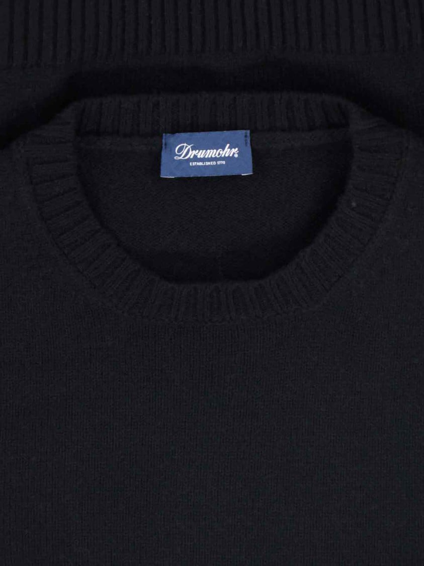 Drumohr Classic Black Sweater With Timeless Design Zwart