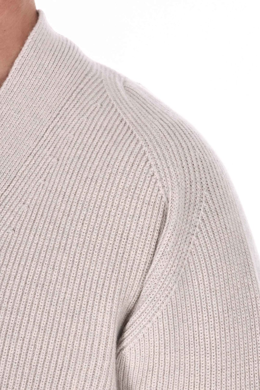 Drumohr Ribbed Pure Cashmere Cardigan Wit
