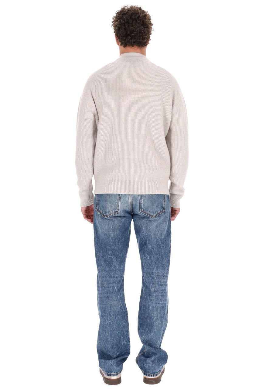Drumohr Ribbed Pure Cashmere Cardigan Wit