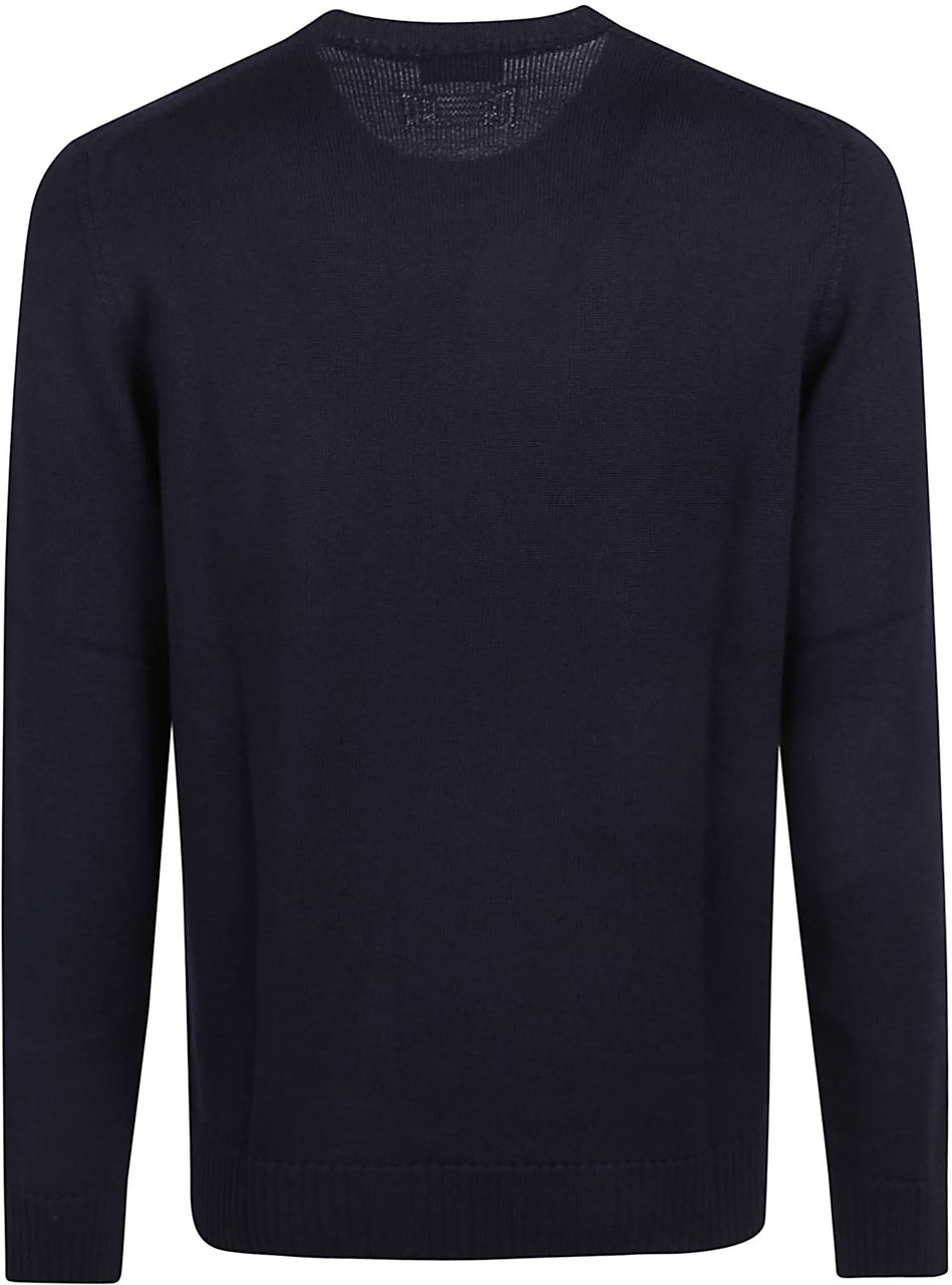 Drumohr Round Neck Sweater Blue Blauw
