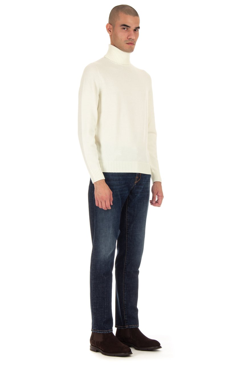 Drumohr Fine Merinos Turtleneck Sweater Wit