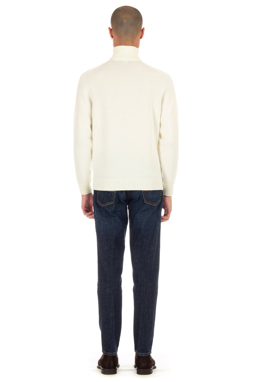 Drumohr Fine Merinos Turtleneck Sweater Wit