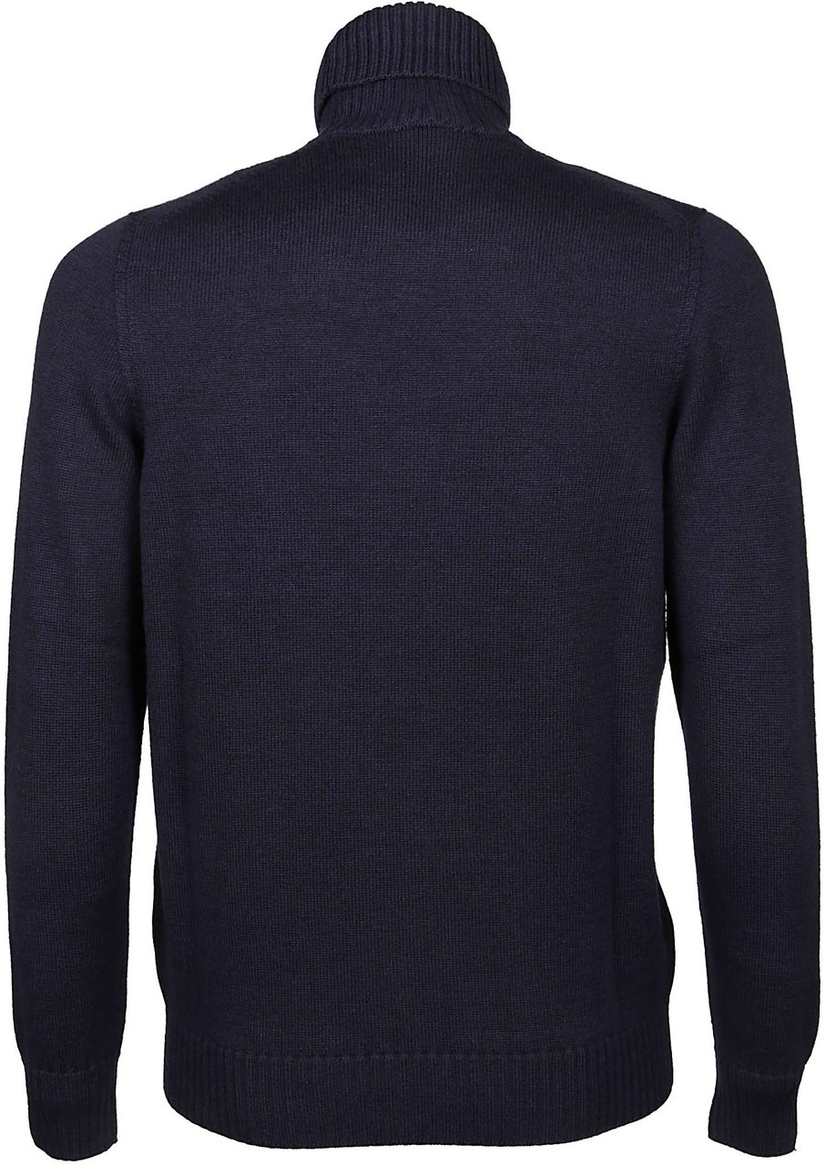Drumohr Rasato Tubico Turtleneck Blue Blauw