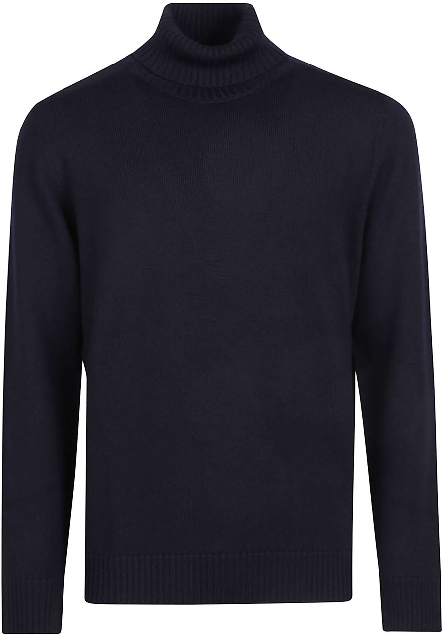 Drumohr Turtle Neck Sweater Blue Blauw