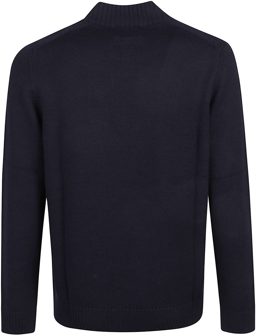 Drumohr High Neck Sweater Blue Blauw