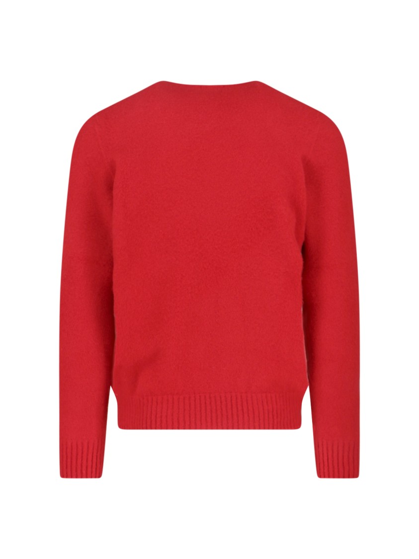 Drumohr Cashmere Sweater, Red, Crew Neck, Long Sleeves Rood
