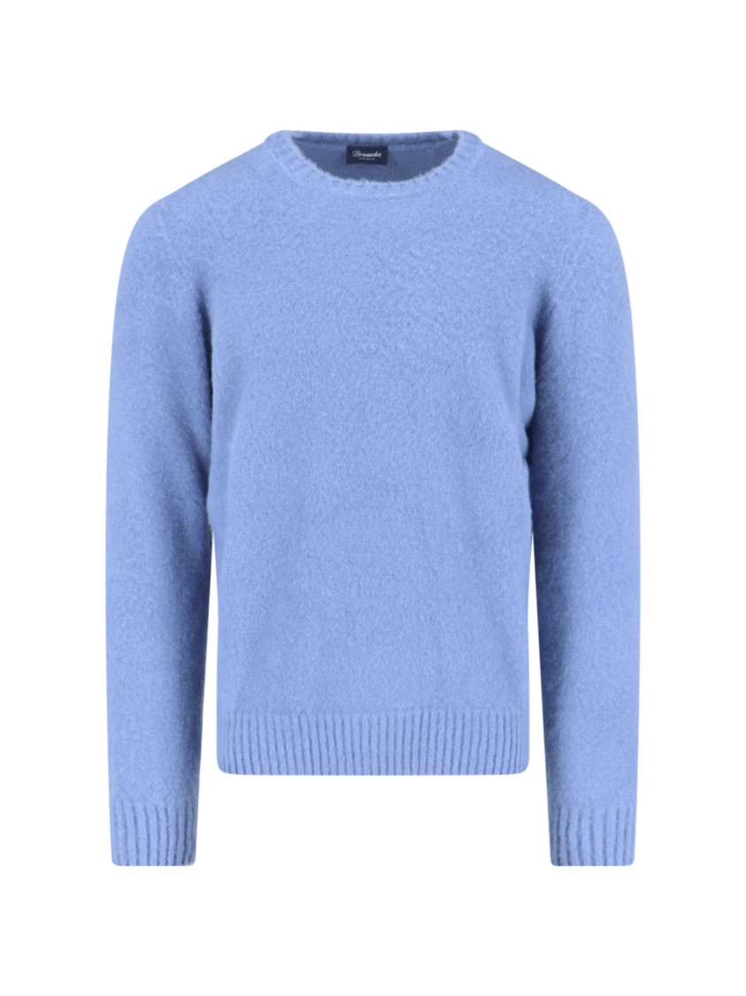 Drumohr Cashmere Sweater, Light Blue, Crew Neck Blauw