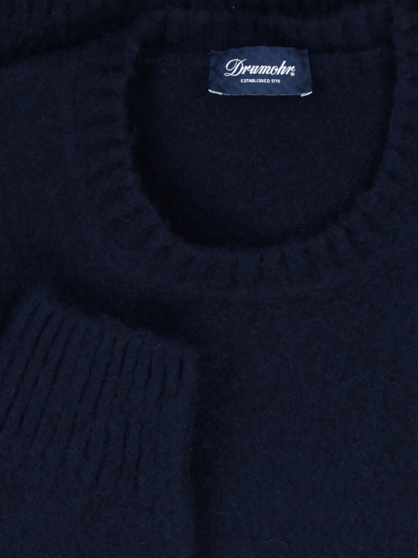 Drumohr Cashmere Sweater, Blue, Navy Tone Blauw