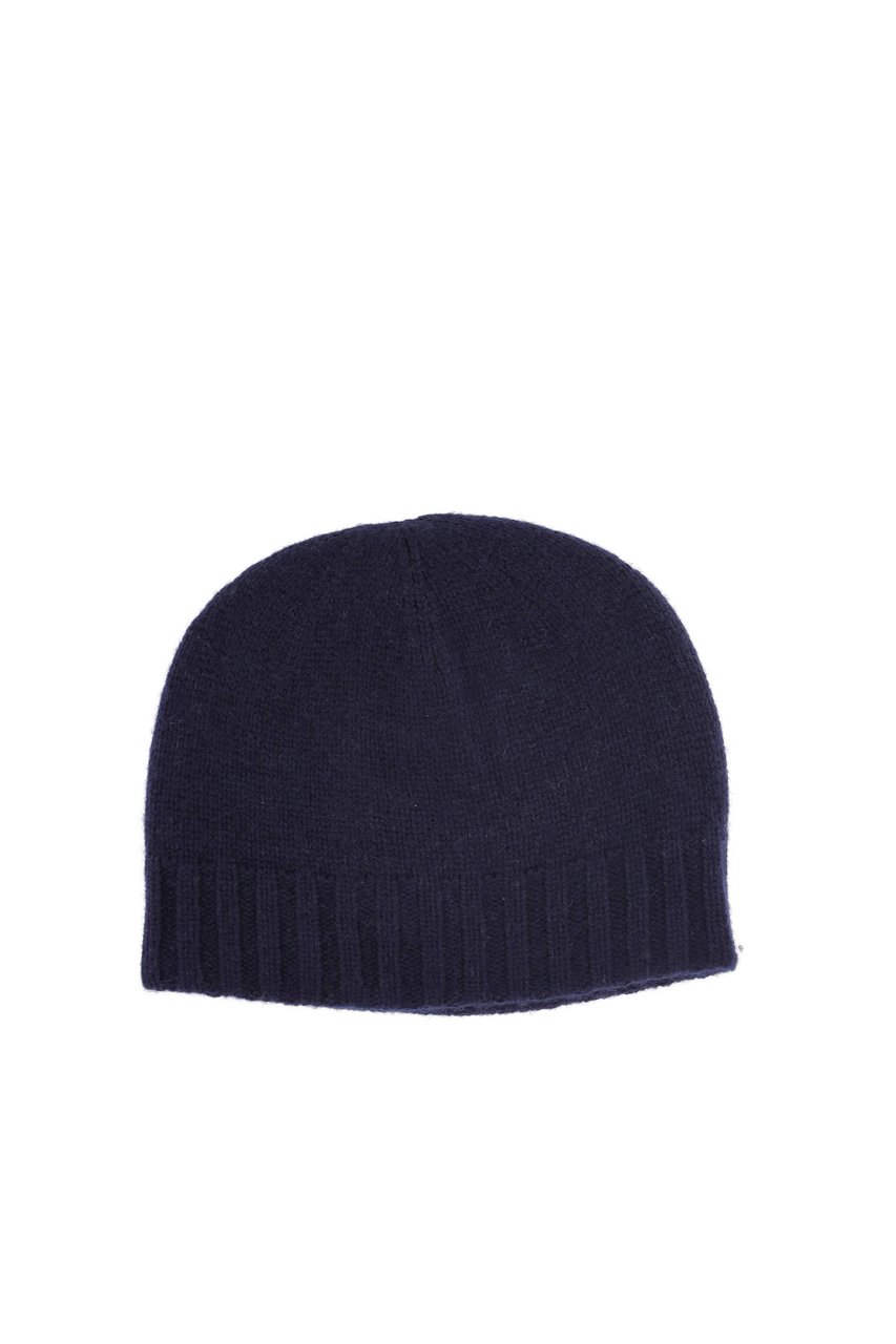 Drumohr Reversible Pure Cashmere Beanie Biscottino Design Zwart
