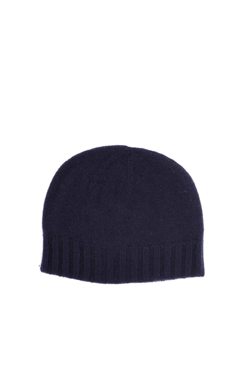Drumohr Reversible Pure Cashmere Beanie Biscottino Design Zwart
