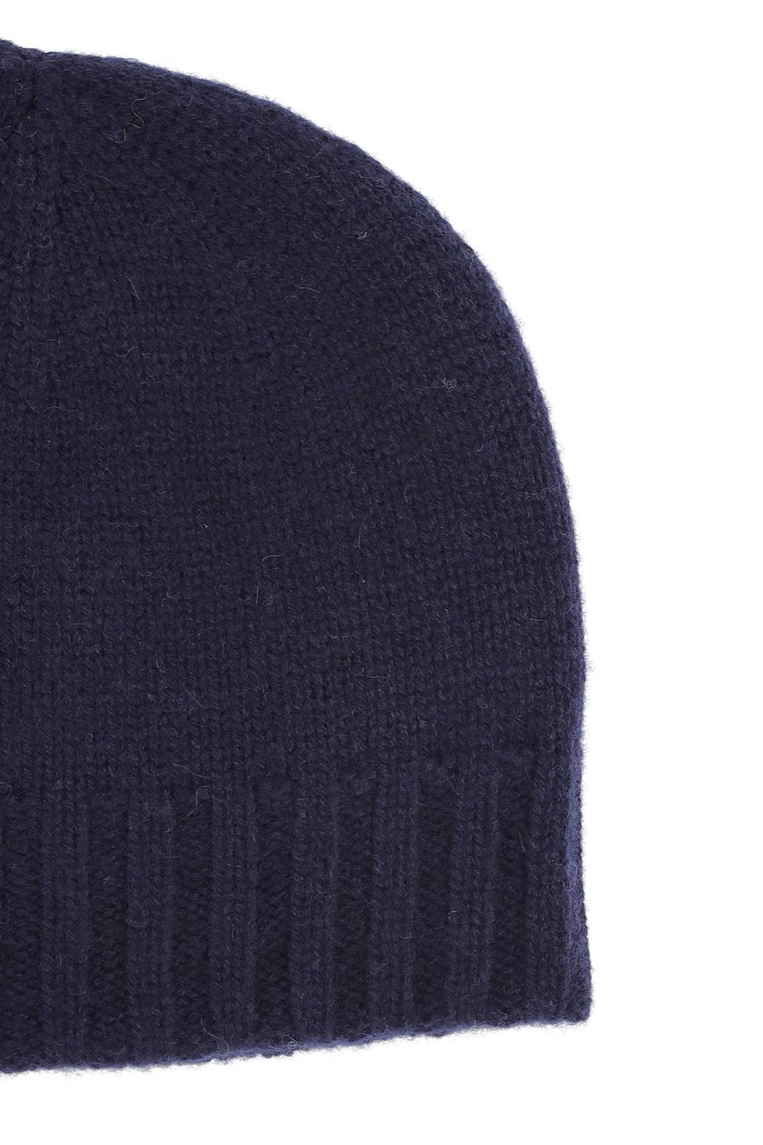 Drumohr Reversible Pure Cashmere Beanie Biscottino Design Zwart