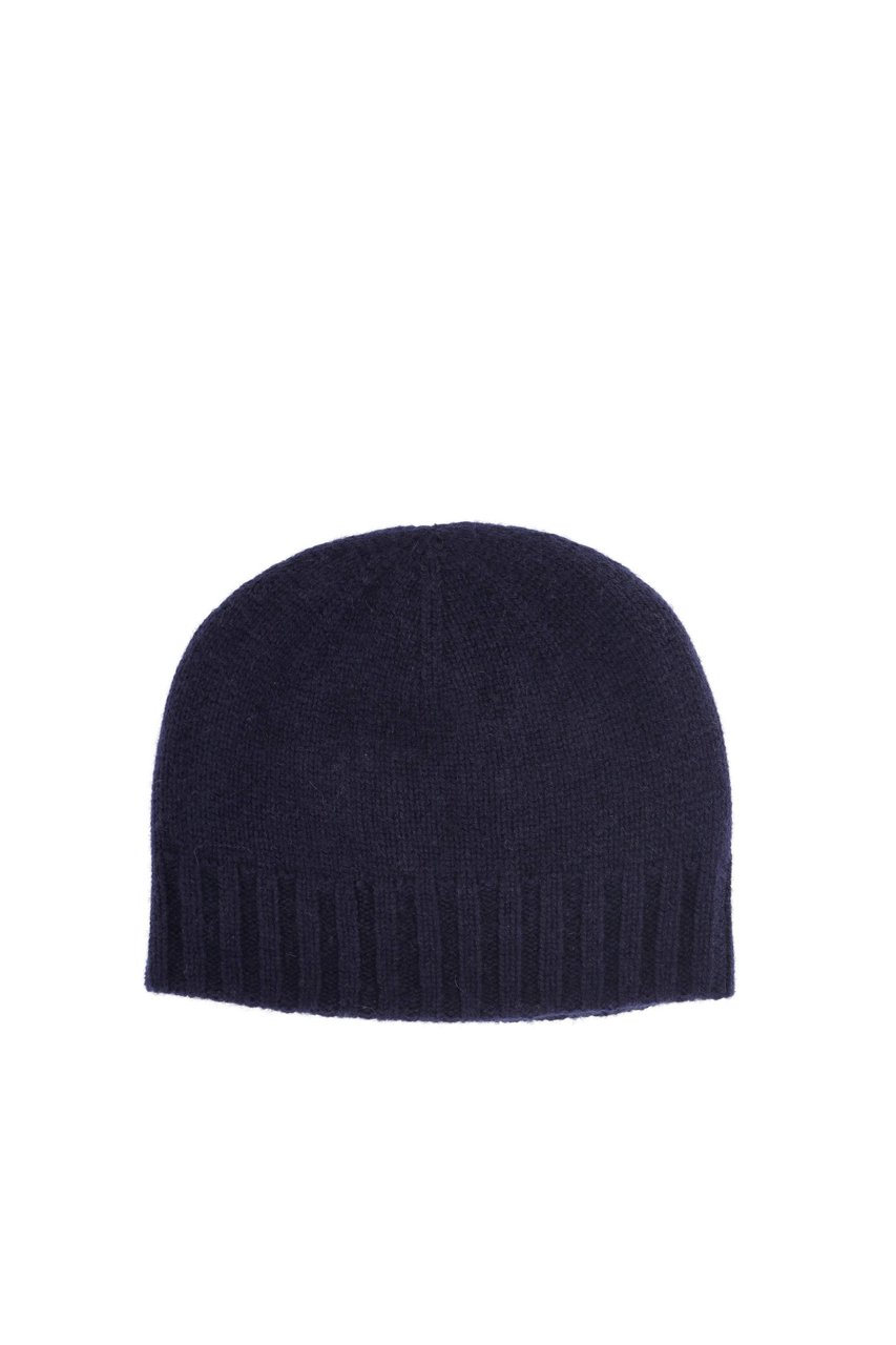 Drumohr Reversible Pure Cashmere Beanie Biscottino Design Zwart