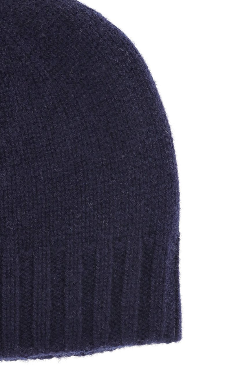Drumohr Reversible Pure Cashmere Beanie Biscottino Design Zwart