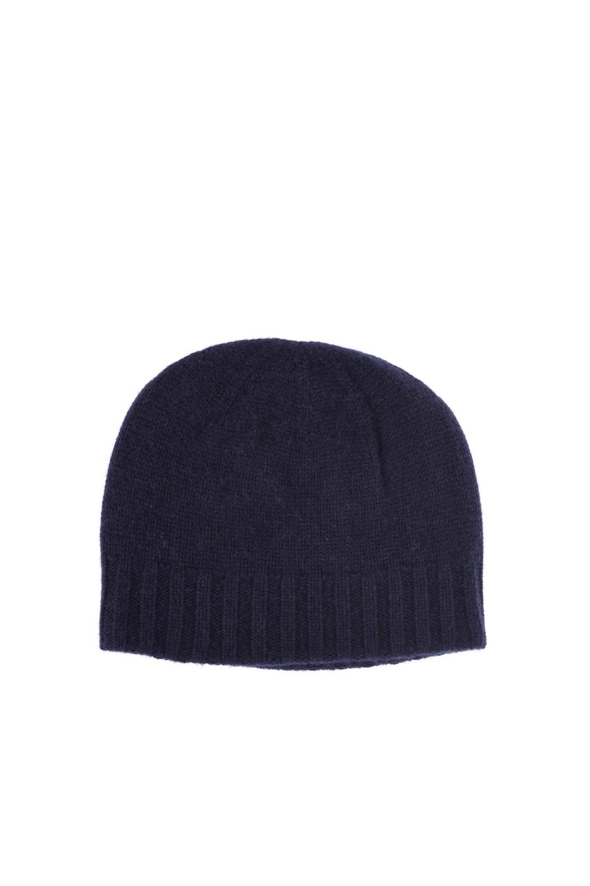 Drumohr Reversible Pure Cashmere Beanie Biscottino Design Zwart
