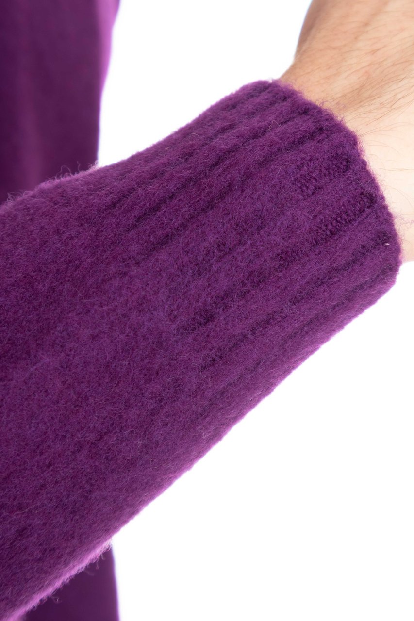 Drumohr Brushed Wool Crewneck Sweater Zwart