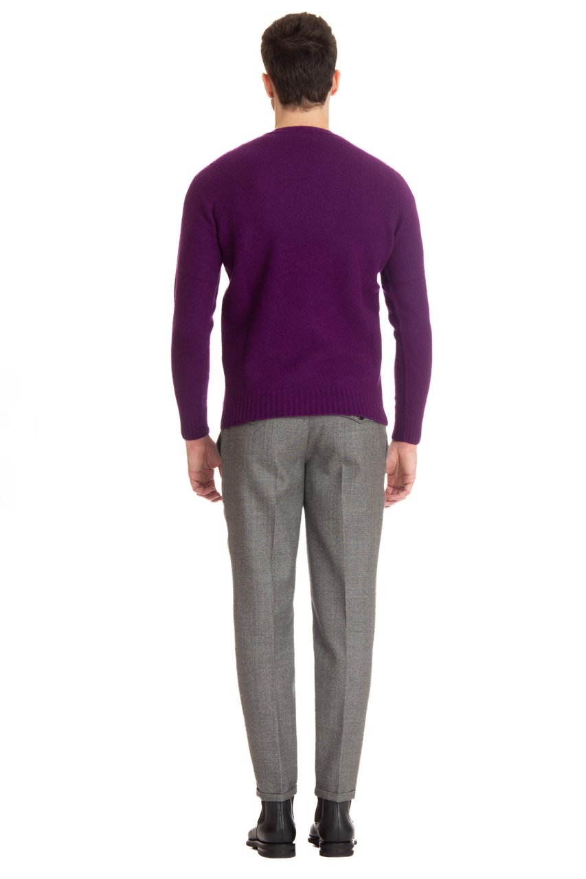Drumohr Brushed Wool Crewneck Sweater Zwart