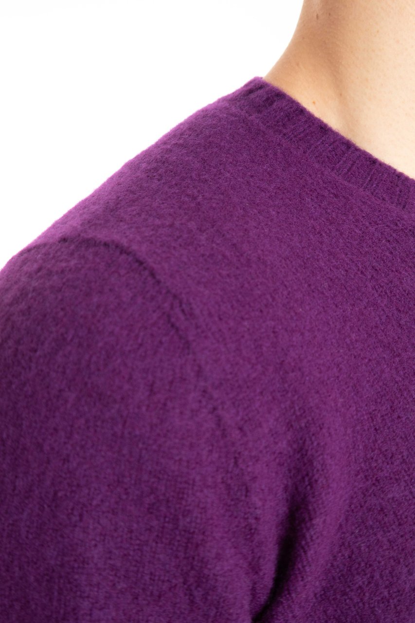 Drumohr Brushed Wool Crewneck Sweater Zwart