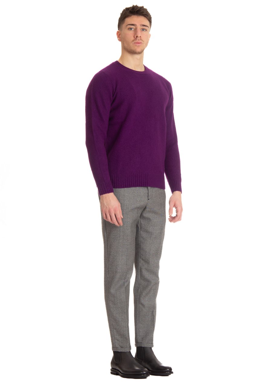 Drumohr Brushed Wool Crewneck Sweater Zwart