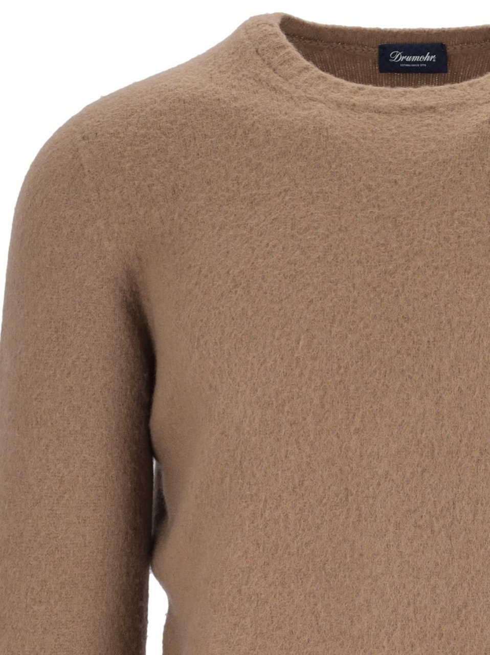 Drumohr Basic Sweater In Brown Wool Light Shade Bruin