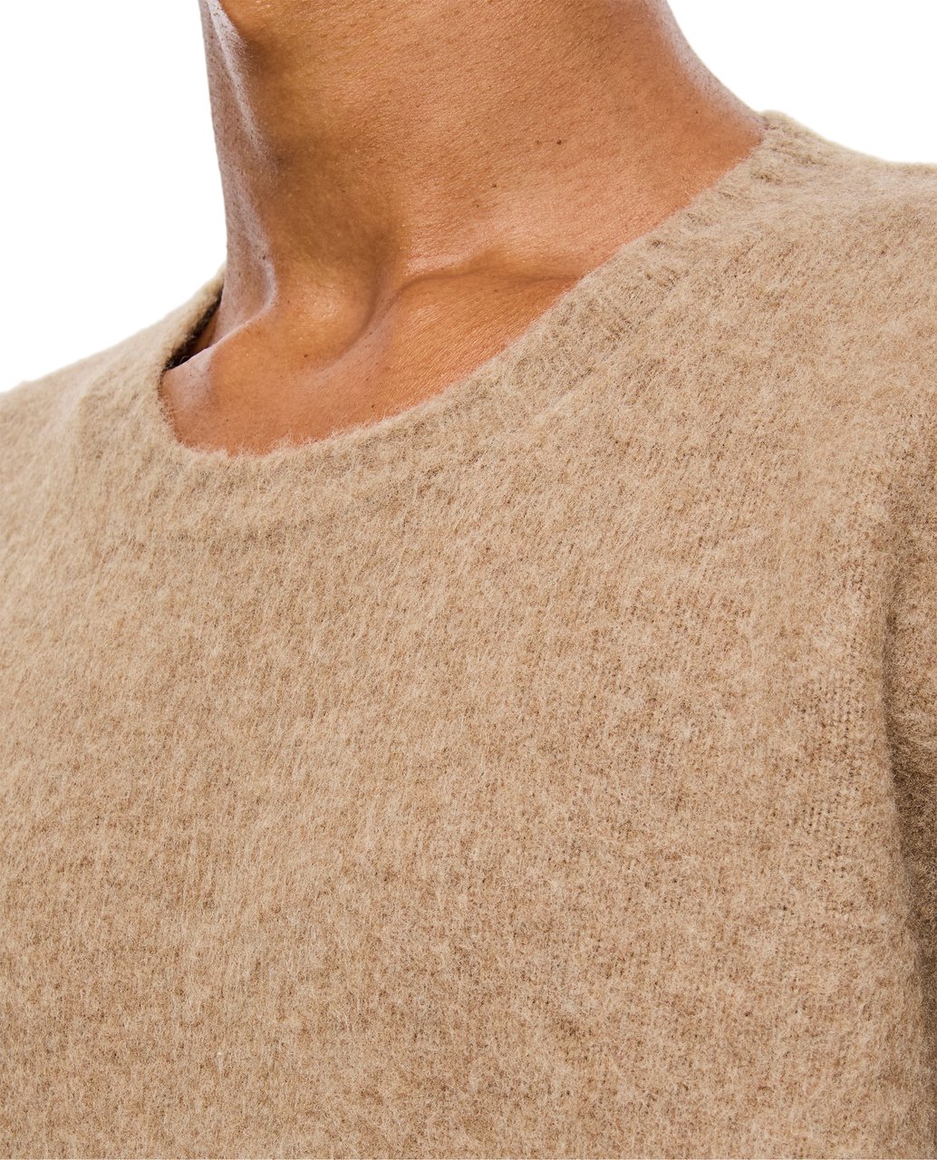 Drumohr Beige Crewneck Knit Sweater With Ribbed Finishes Bruin