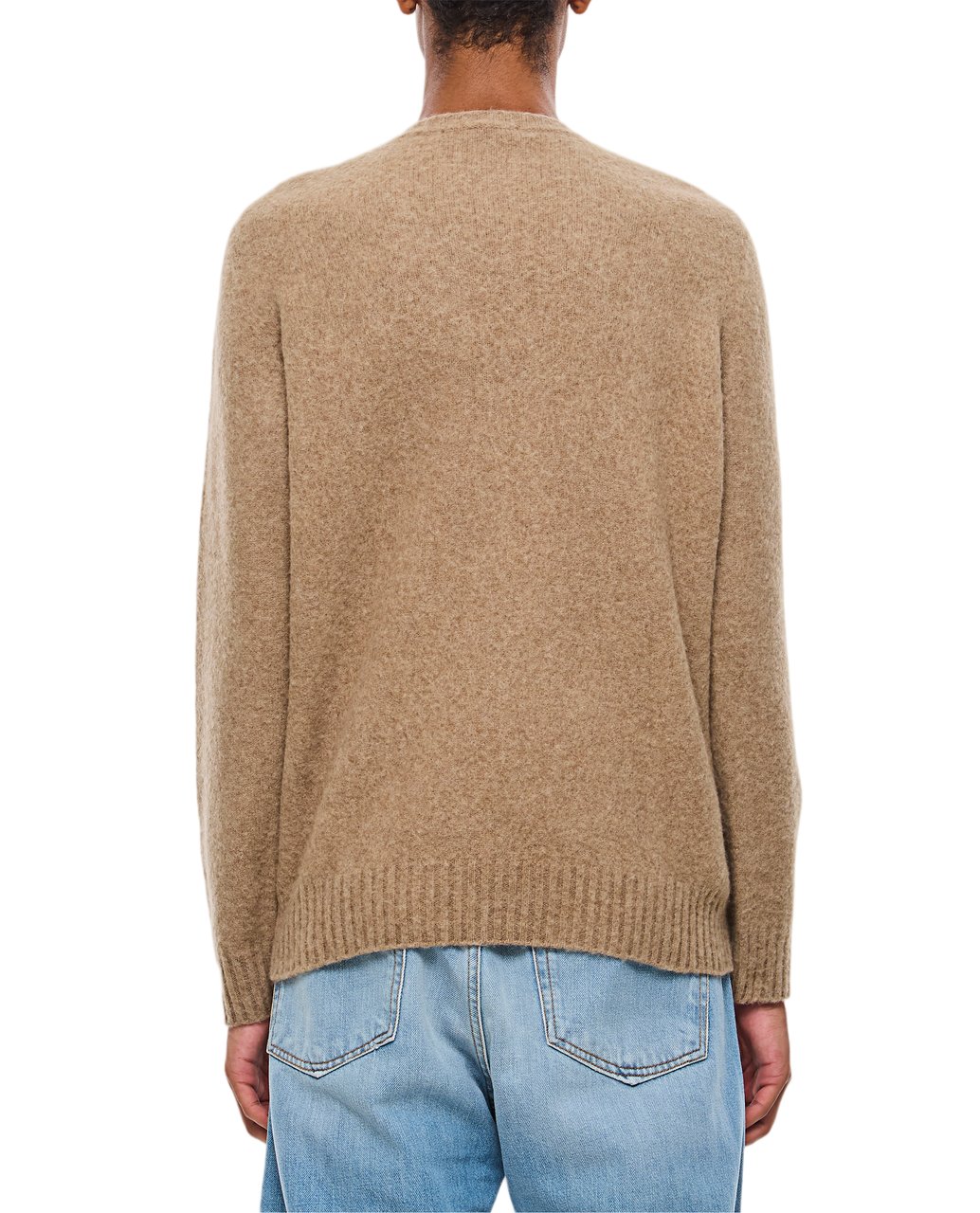 Drumohr Beige Crewneck Knit Sweater With Ribbed Finishes Bruin