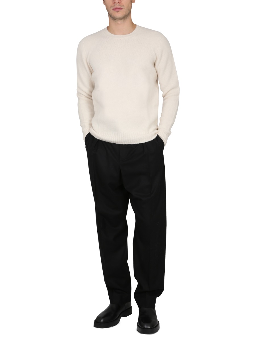 Drumohr Grey Crewneck Knit Sweater Wit