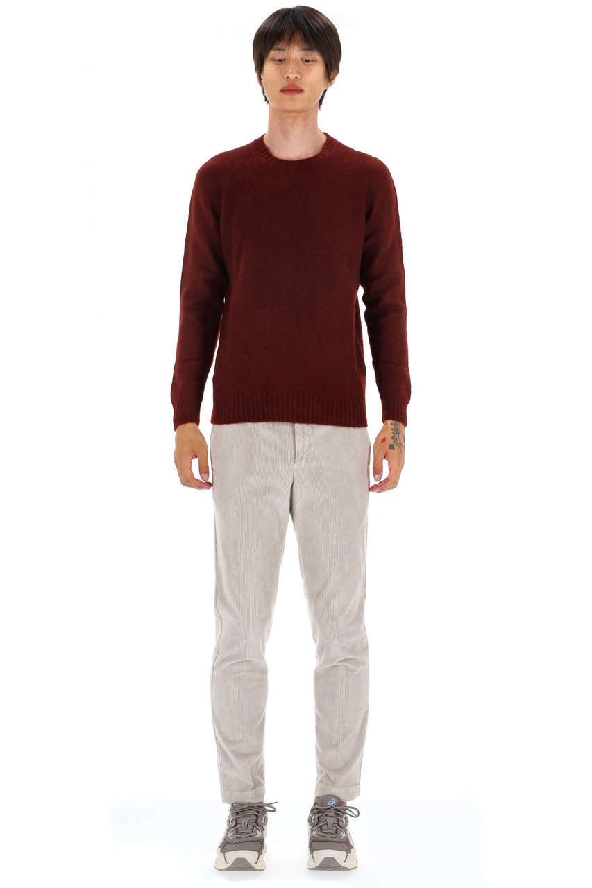 Drumohr Brushed Wool Crewneck Sweater Zwart