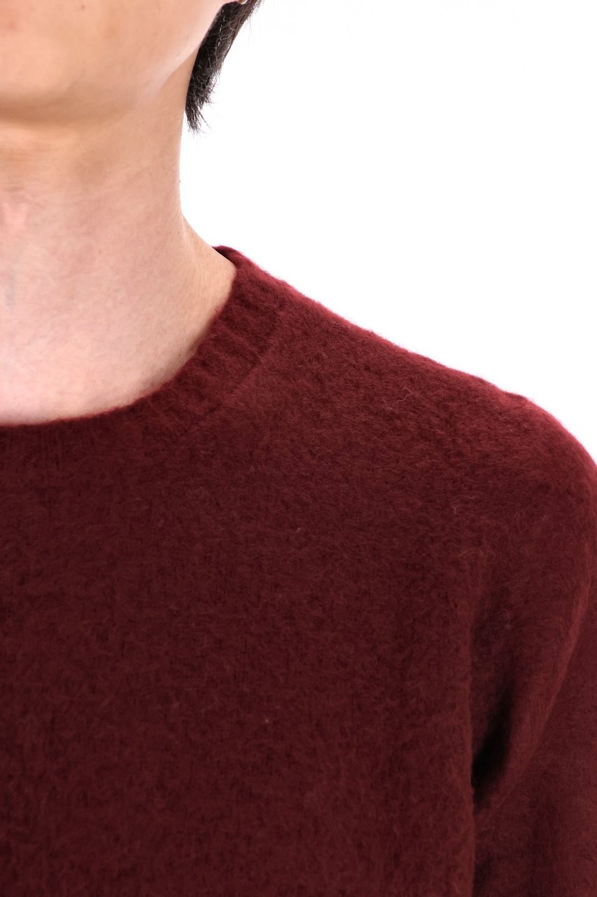 Drumohr Brushed Wool Crewneck Sweater Zwart