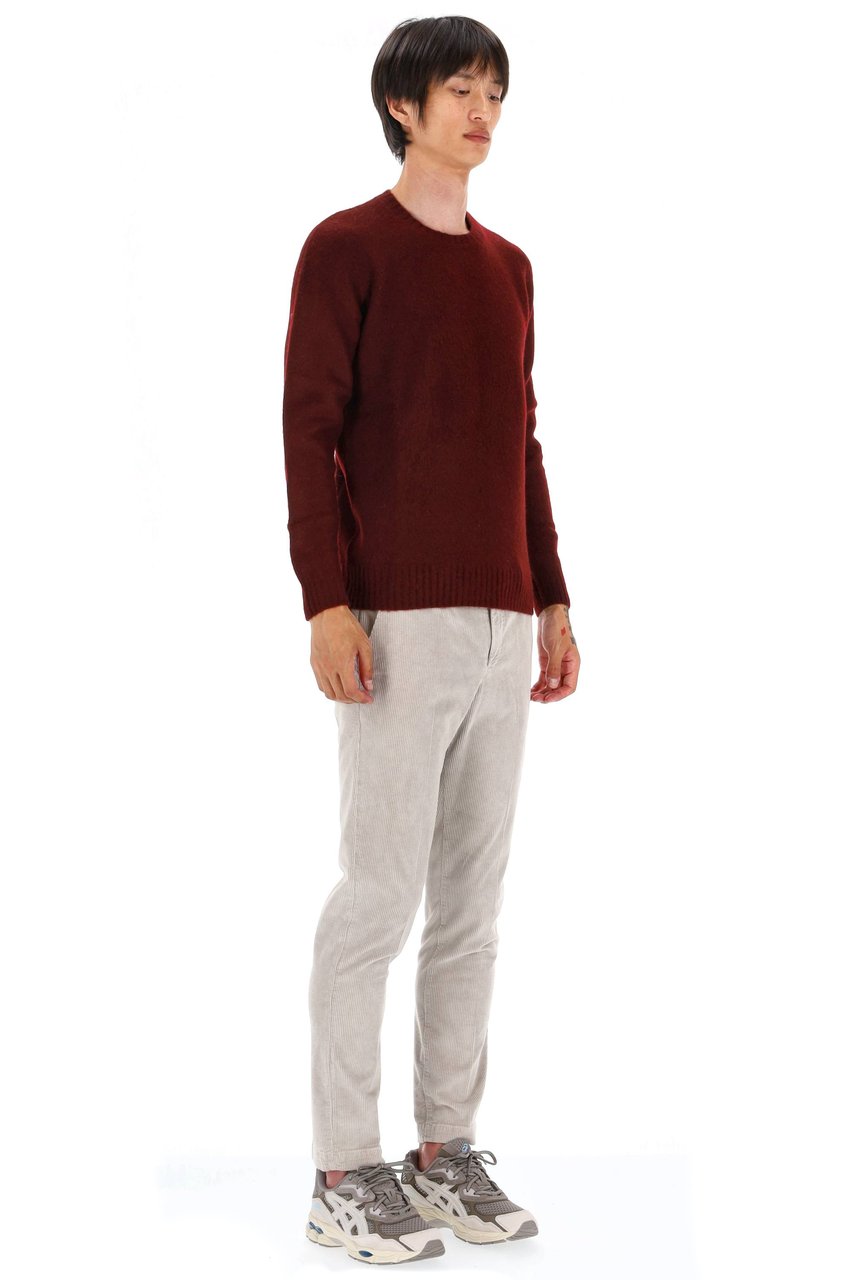 Drumohr Brushed Wool Crewneck Sweater Zwart