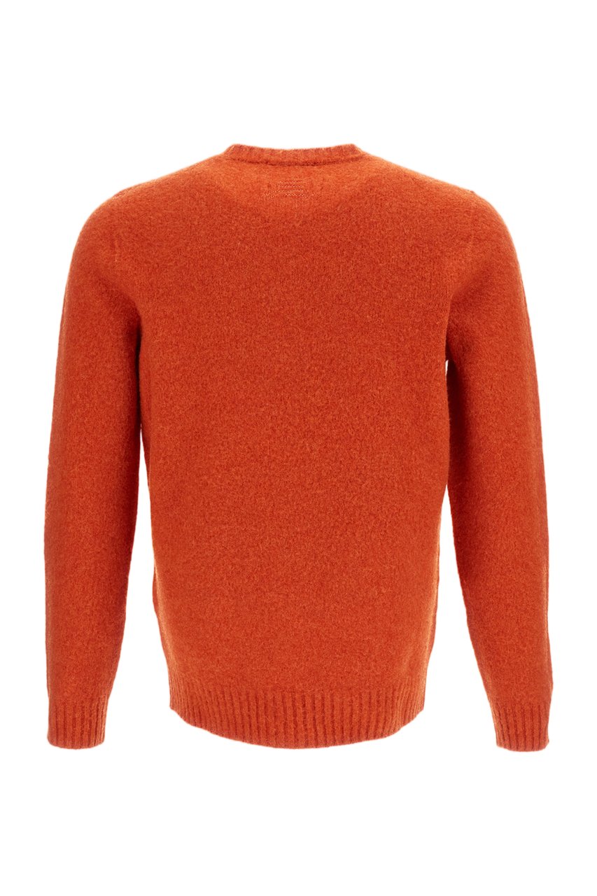 Drumohr Crewneck Raglan Sweater in Vibrant Jersey-Knit Wool Oranje