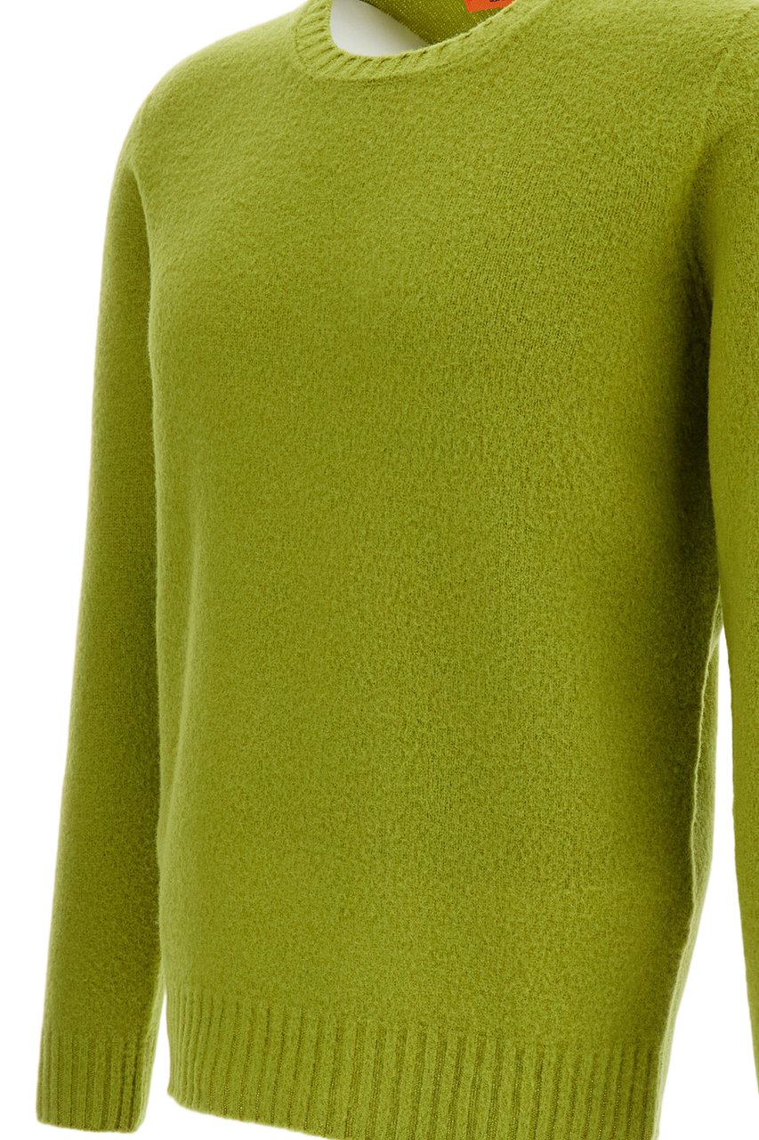 Drumohr Jersey-Knit Wool Crewneck Sweater with Raglan Sleeves Groen