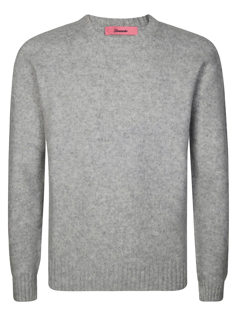 Drumohr Lambswool Sweater with Fuzzy Texture Grijs