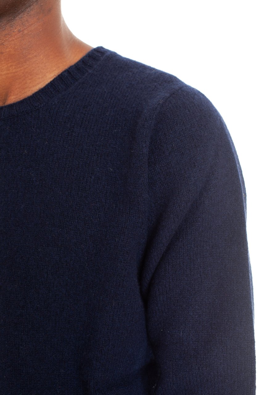 Drumohr Supersoft Brushed Wool Crewneck Sweater Zwart