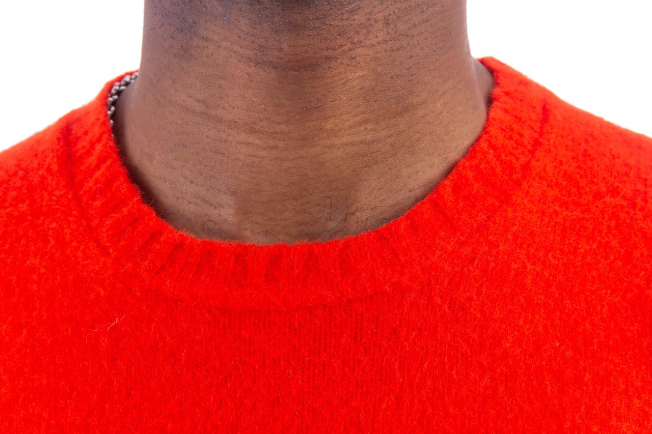 Drumohr Brushed Wool Crewneck Sweater Rood