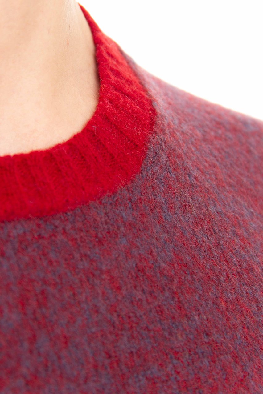 Drumohr Moulinè Brushed Wool Crewneck Sweater Roze
