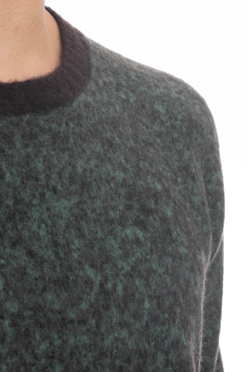 Drumohr Brushed Wool Crewneck Sweater Zwart