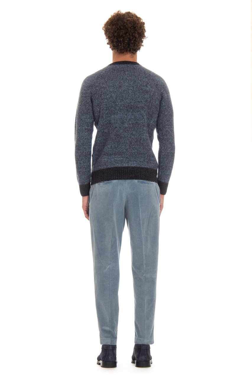 Drumohr Supersoft Wool Garzata Crewneck Sweater Grijs