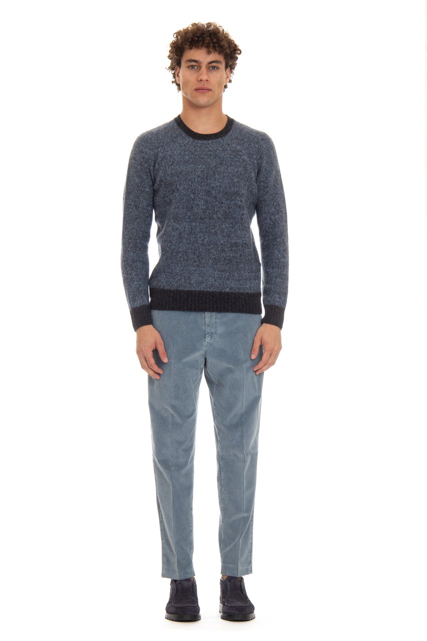 Drumohr Supersoft Wool Garzata Crewneck Sweater Grijs