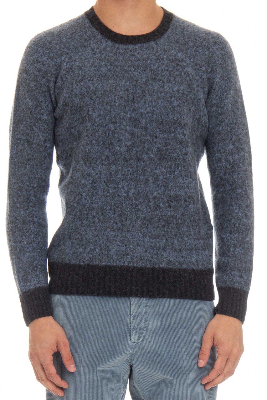 Drumohr Supersoft Wool Garzata Crewneck Sweater Grijs