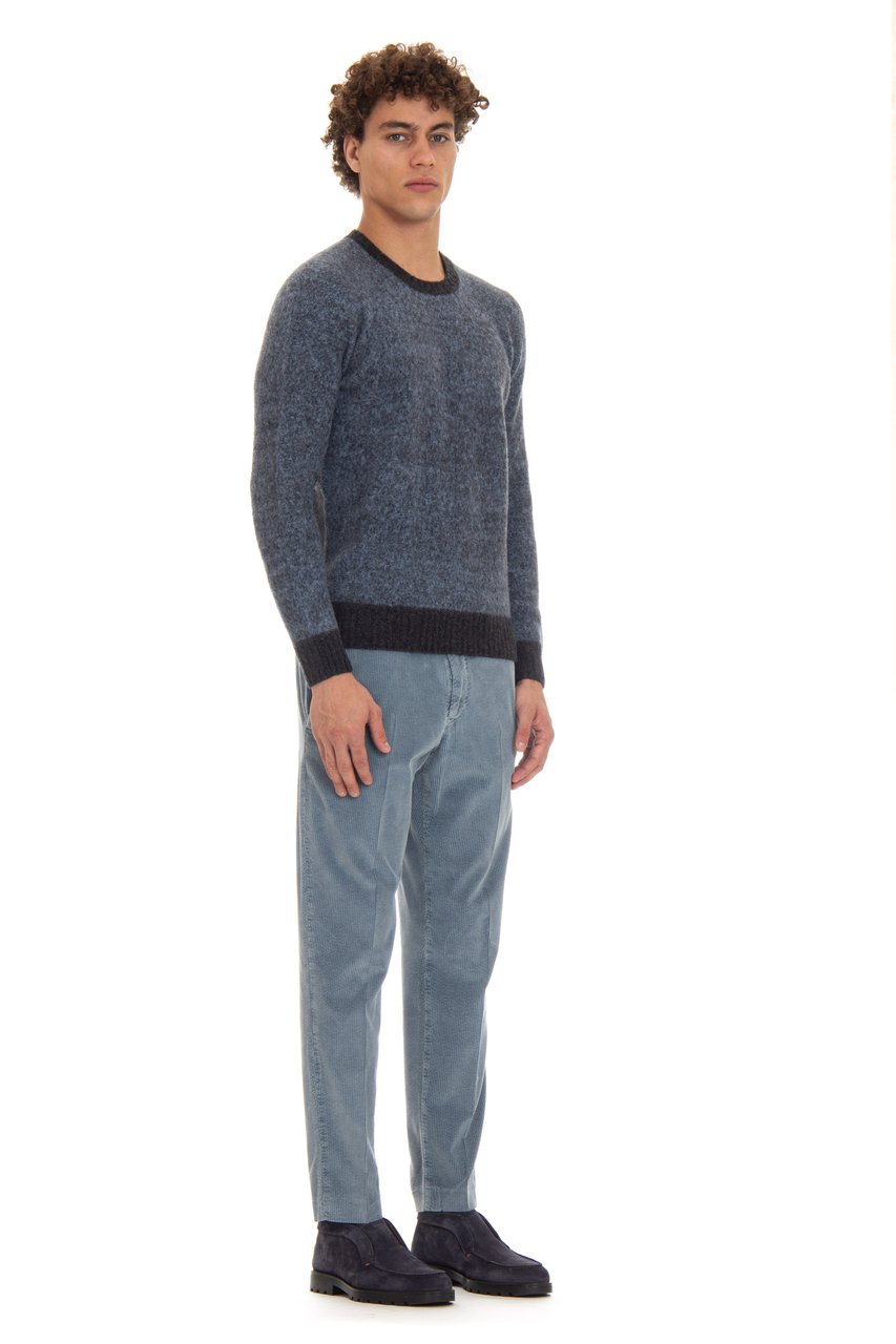 Drumohr Supersoft Wool Garzata Crewneck Sweater Grijs